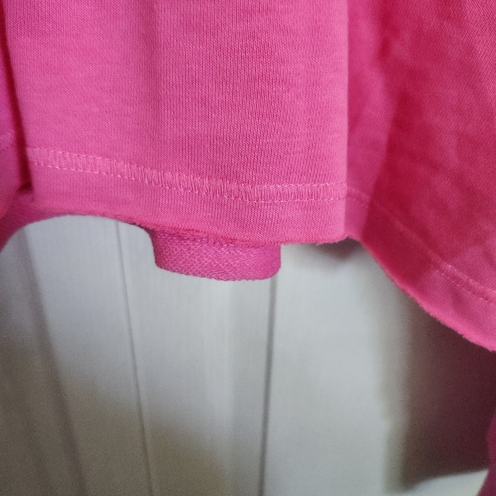 Adidas Cropped Oversized Hoodie XL 20/22 Pink Athleisure Street Style - Picture 9 of 12